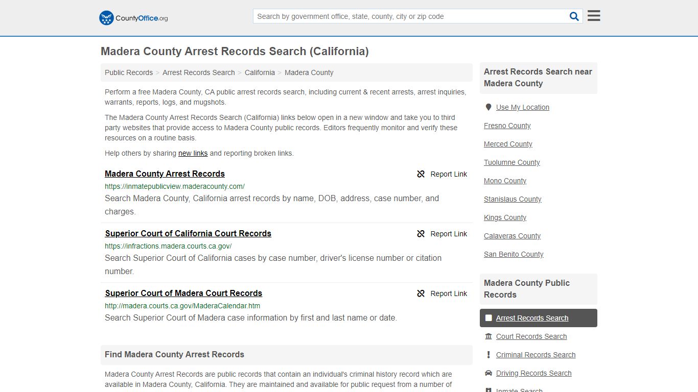 Arrest Records Search - Madera County, CA (Arrests & Mugshots)