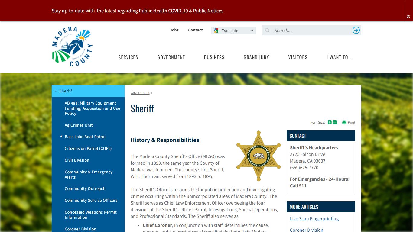 Sheriff | Madera County