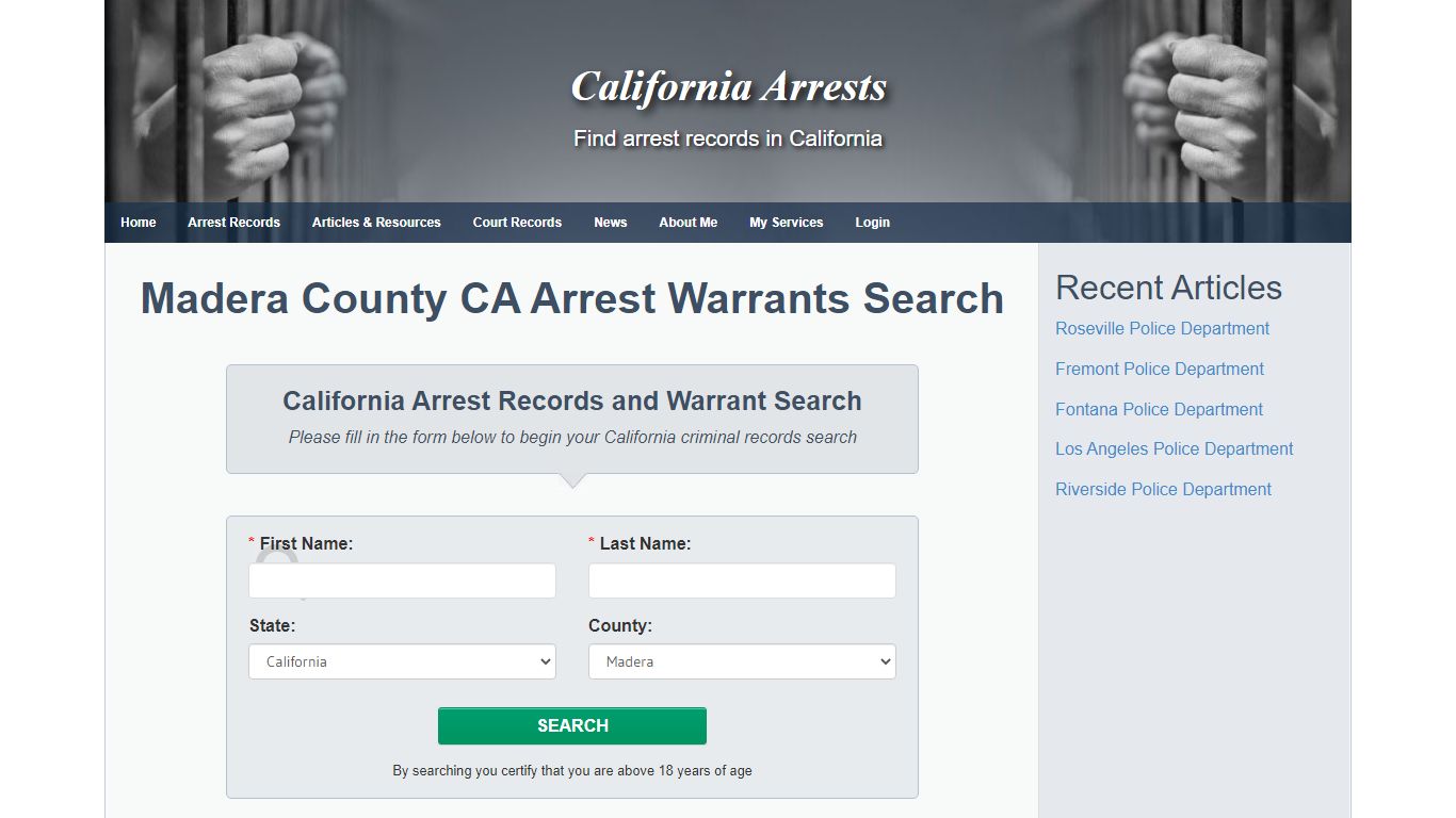 Madera County CA Arrest Warrants Search - California Arrests