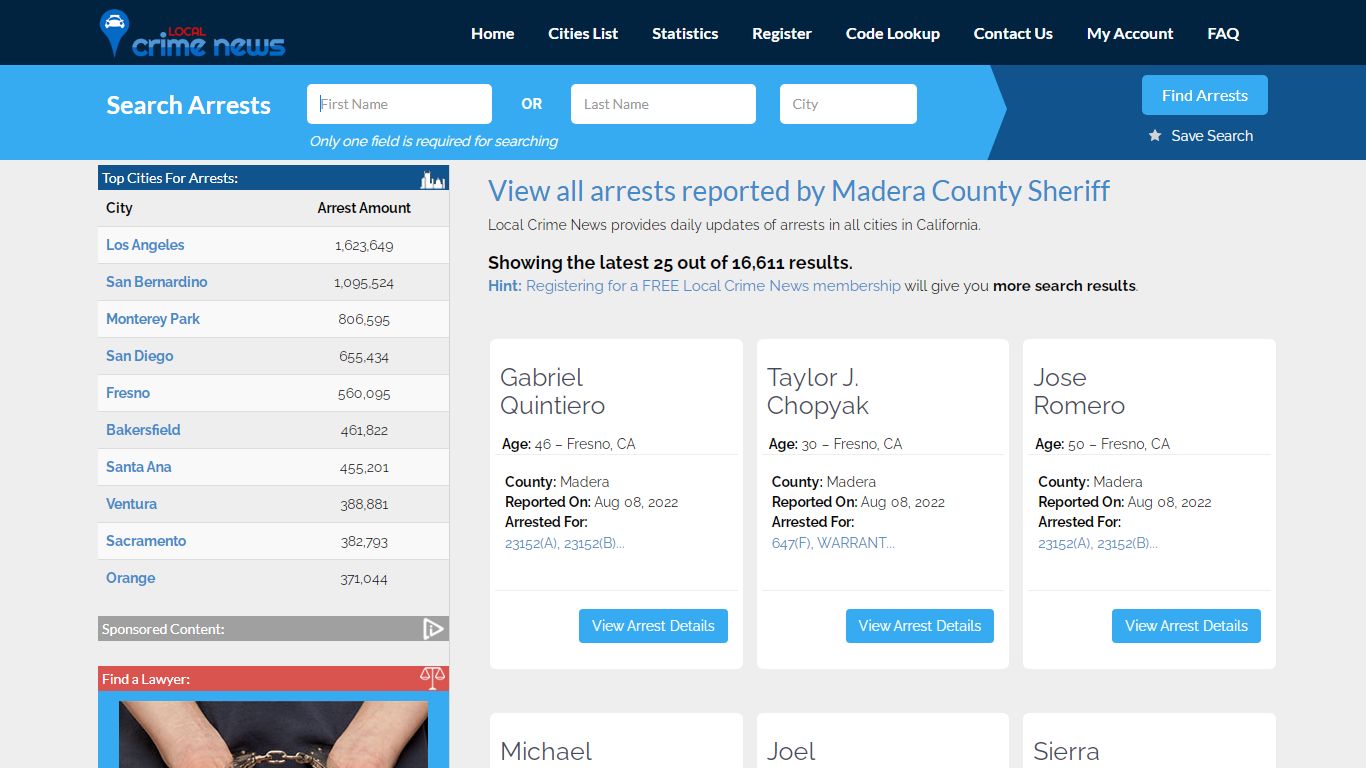 Arrests reported by Madera County Sheriff | Local Crime News